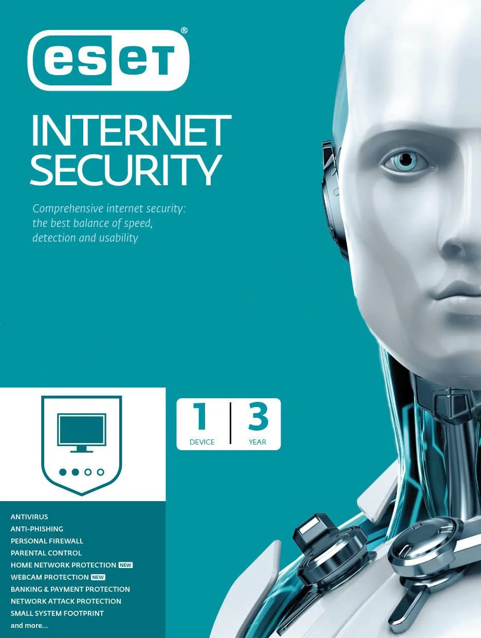 ESET Internet Security 1 Device 3 Year Windows/Mac/Android/iOS (Email Delivery) — NexoKey Maroc