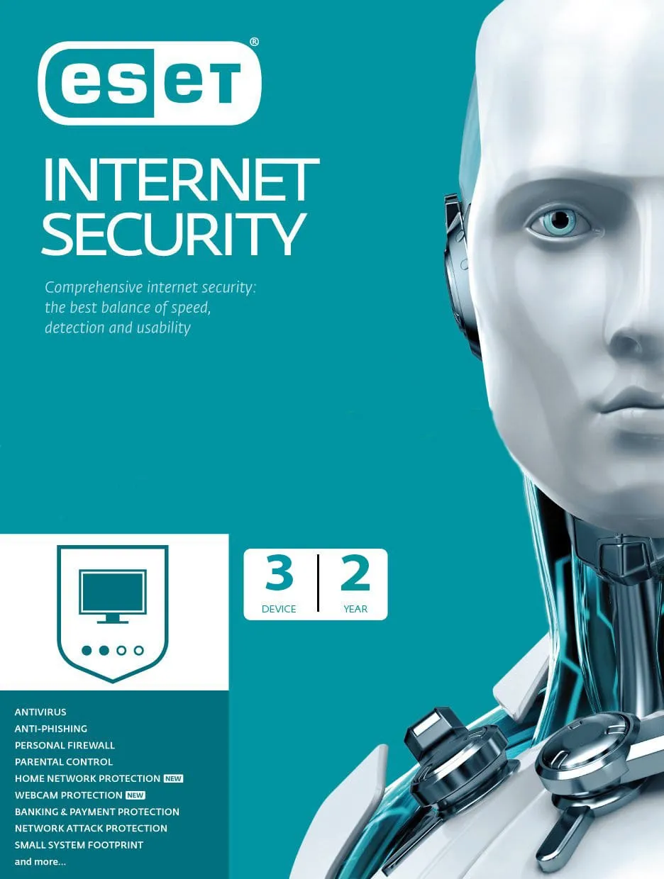 ESET Internet Security 3 Devices 2 Year Windows/Mac/Android/iOS (Email Delivery) — NexoKey Maroc