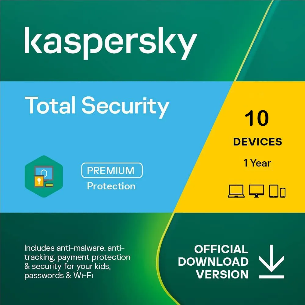 Kaspersky Total Security 1 Device 1 Year Windows/Mac/Android/iOS (Email Delivery)