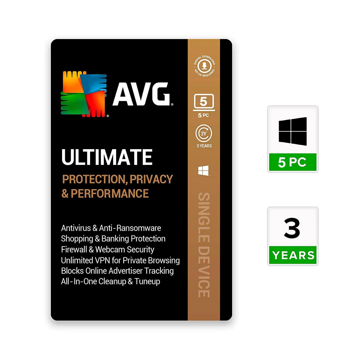 AVG Ultimate Multi-Device 5 Devices 3 Year Windows/Mac/Android/iOS (Email Delivery) (Global Code) — NexoKey Maroc