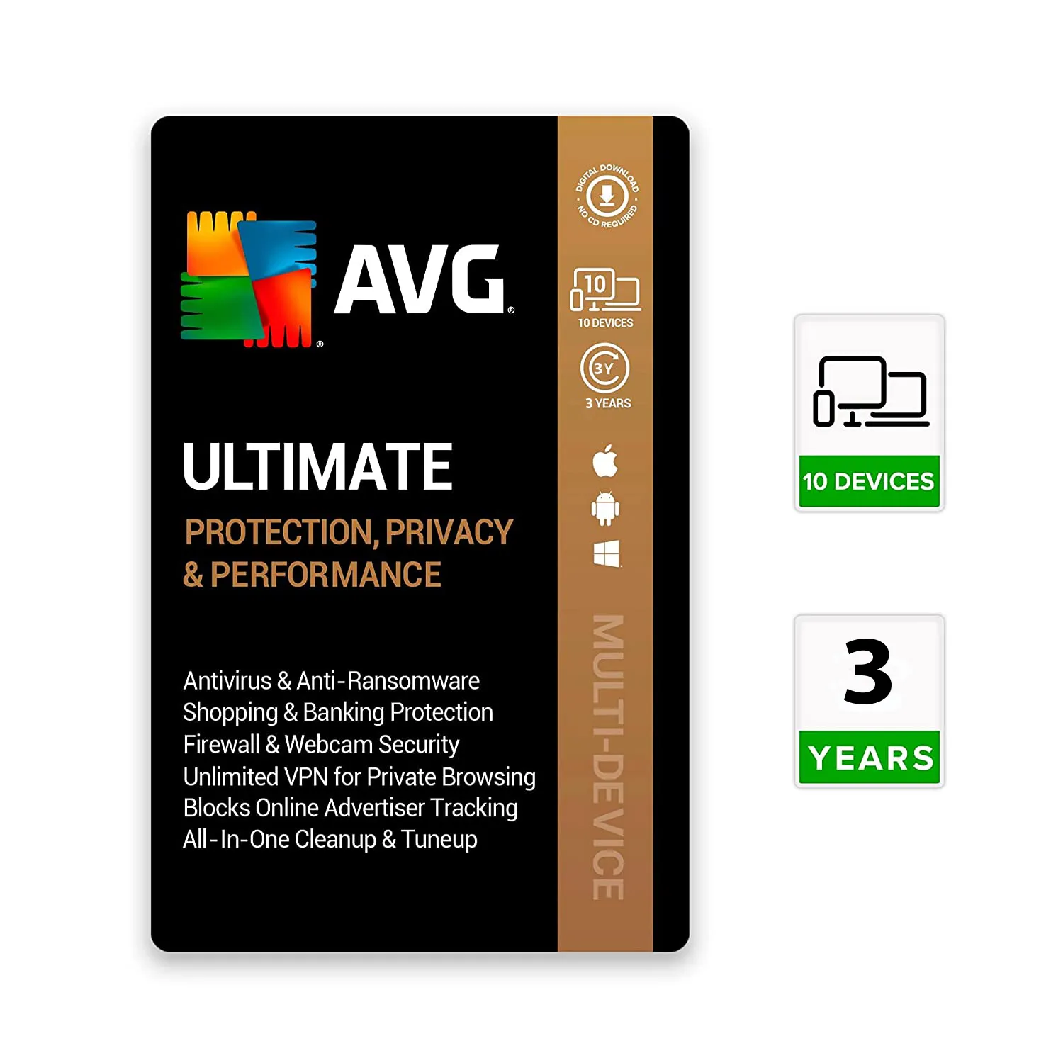 AVG Ultimate Multi-Device 10 Devices 3 Year Windows/Mac/Android/iOS (Email Delivery) (Global Code) — NexoKey Maroc