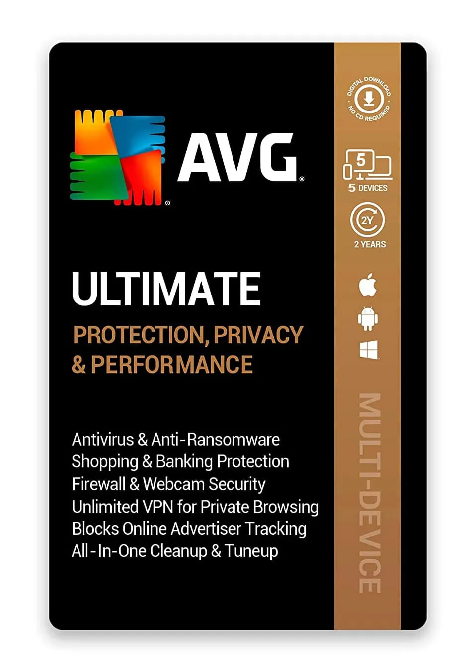 AVG Ultimate Multi-Device 5 Devices 2 Year Windows/Mac/Android/iOS (Email Delivery) (Global Code) — NexoKey Maroc