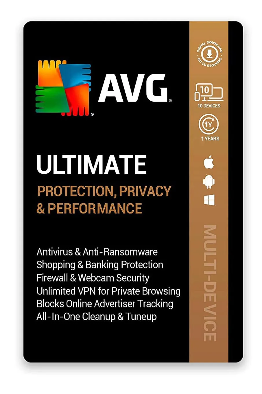 AVG Ultimate Multi-Device 10 Devices 1 Year Windows/Mac/Android/iOS (Email Delivery) (Global Code) — NexoKey Maroc