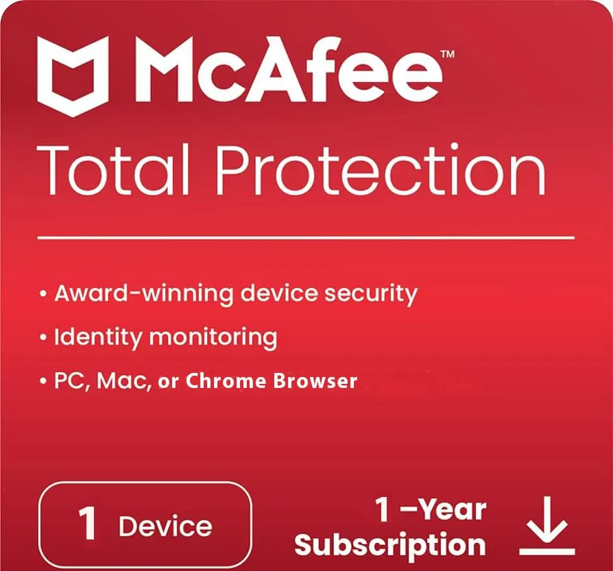McAfee Total Protection 1 Device 1 Years Windows/Mac (Email Delivery) (Global Code)