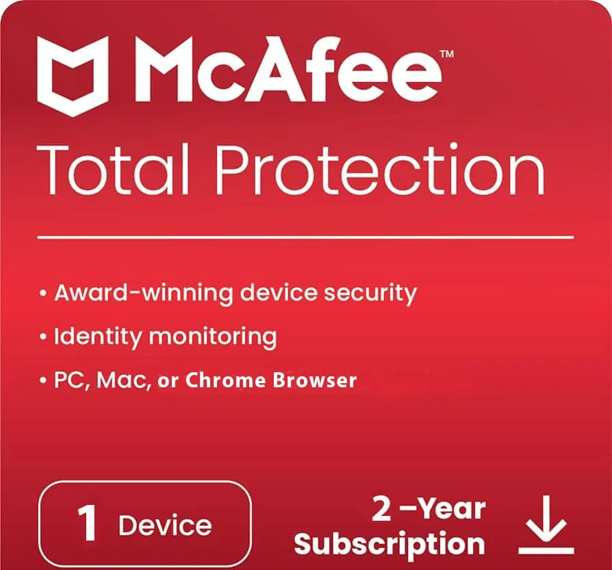 McAfee Total Protection 1 Device 2 Years Windows/Mac (Email Delivery) (Global Code)