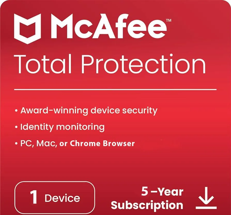 McAfee Total Protection 1 Device 5 Years Windows/Mac (Email Delivery) (Global Code)