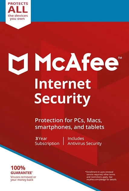 McAfee Internet Security Unlimited Devices 3 Year Windows/Mac/Android/iOS (Email Delivery) (Global Code) — NexoKey Maroc