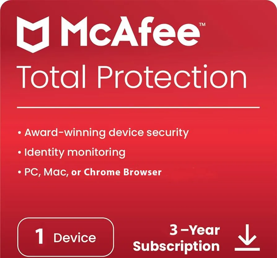 McAfee Total Protection 1 Device 3 Years Windows/Mac (Email Delivery) (Global Code)
