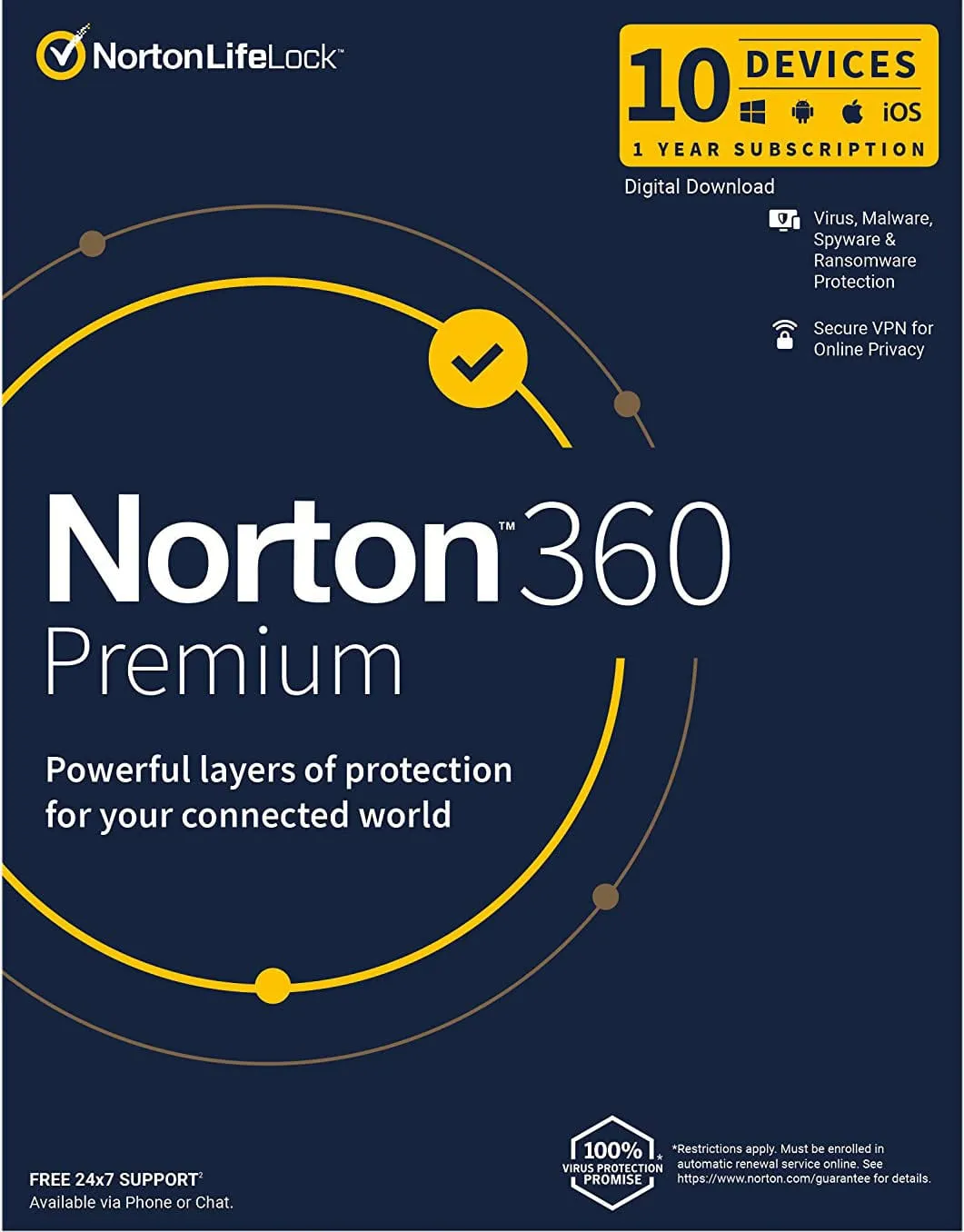 Norton 360 Premium 10 Devices 1 Year Windows/Mac/Android/iOS (Email Delivery) (Global Code) — NexoKey Maroc