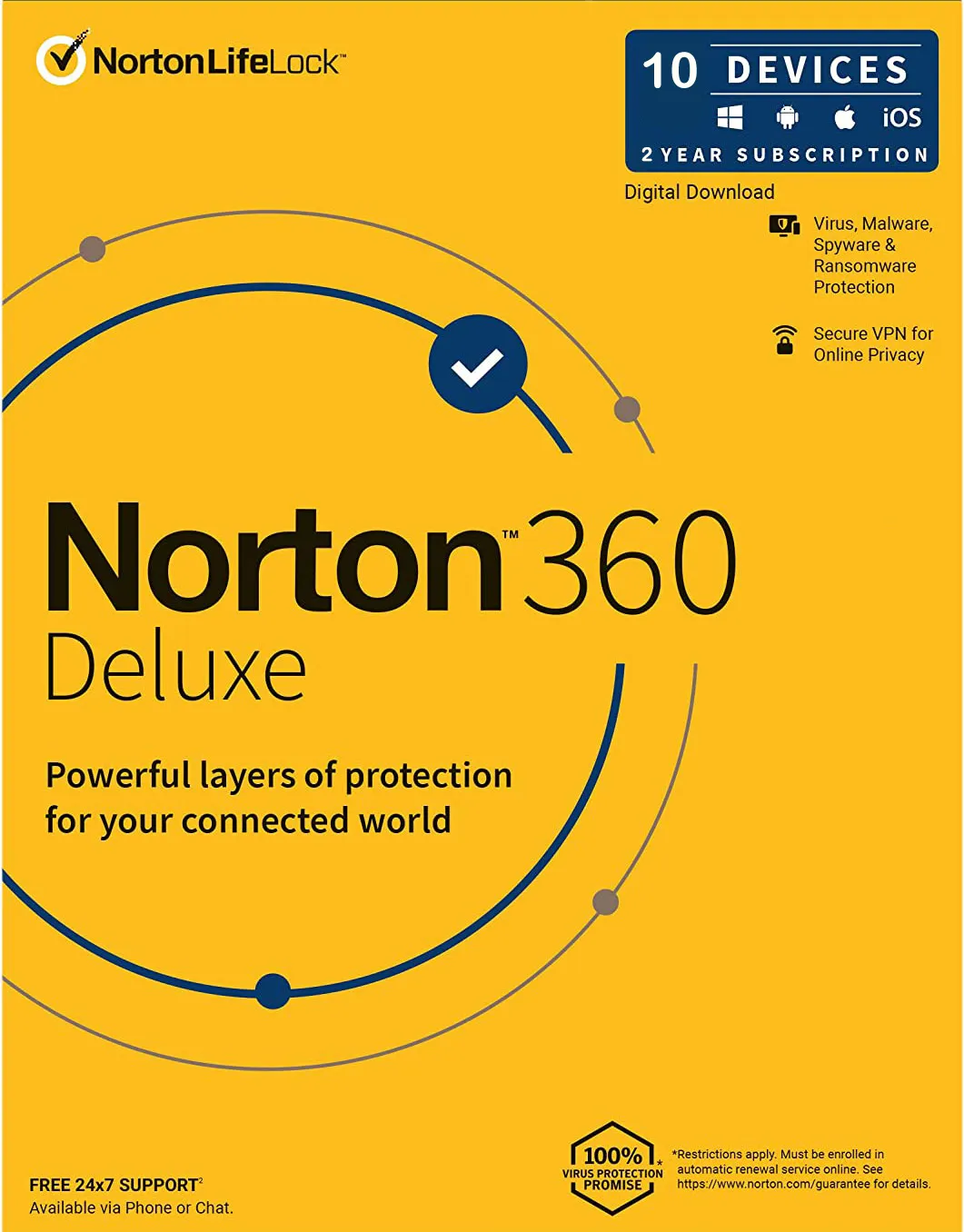 Norton 360 Deluxe 10 Devices 2 Years Windows/Mac/Android/iOS (Email Delivery) (Global Code) — NexoKey Maroc