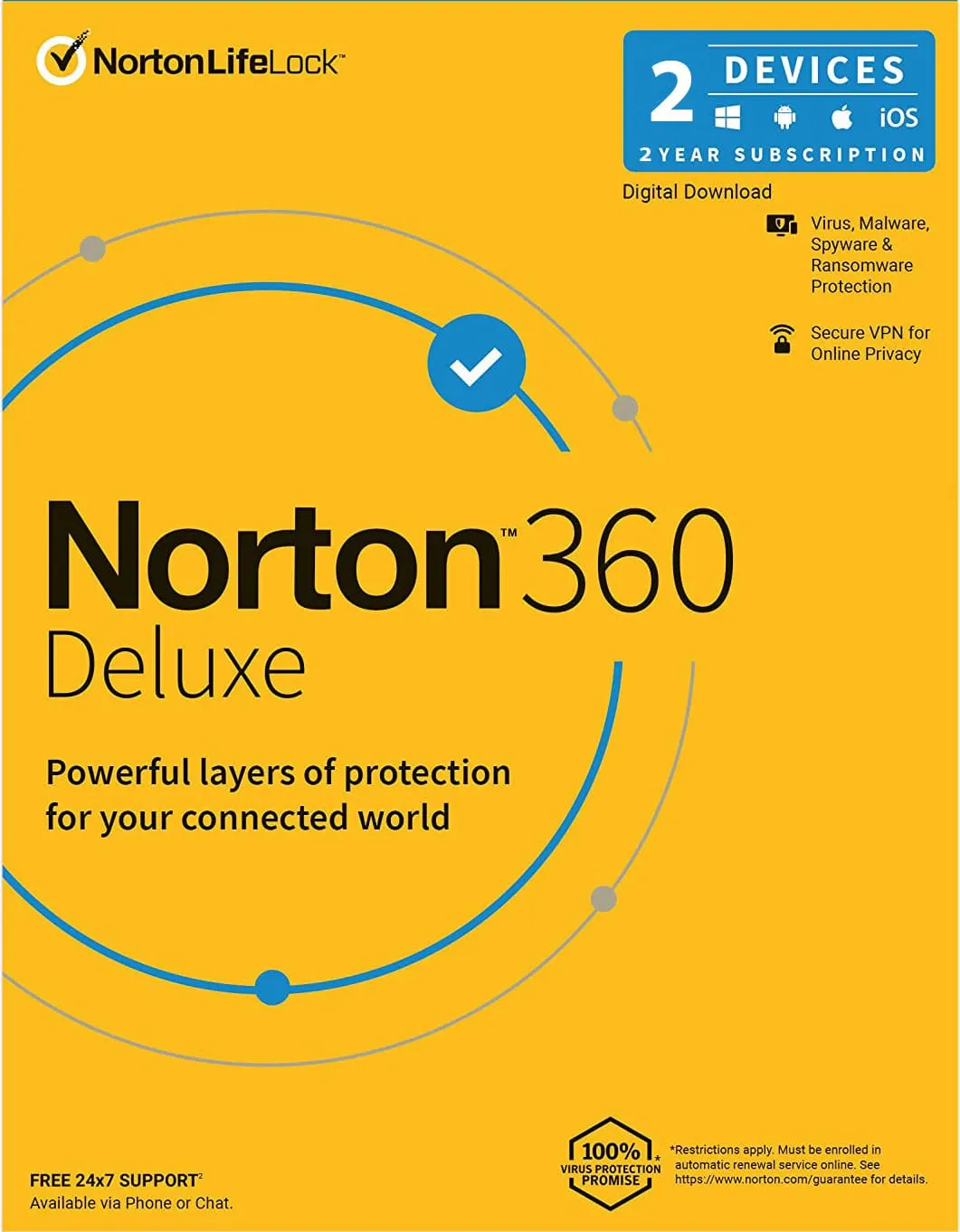 Norton 360 Deluxe 2 Devices 2 Year Windows/Mac/Android/iOS (Email Delivery) (Global Code) — NexoKey Maroc