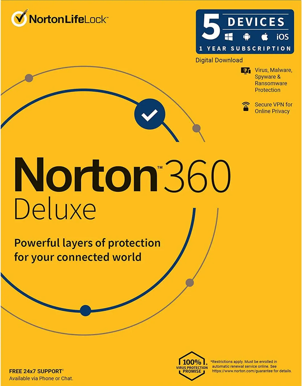 Norton 360 Deluxe 5 Devices 1 Year Windows/Mac/Android/iOS (Email Delivery) (Global Code) — NexoKey Maroc