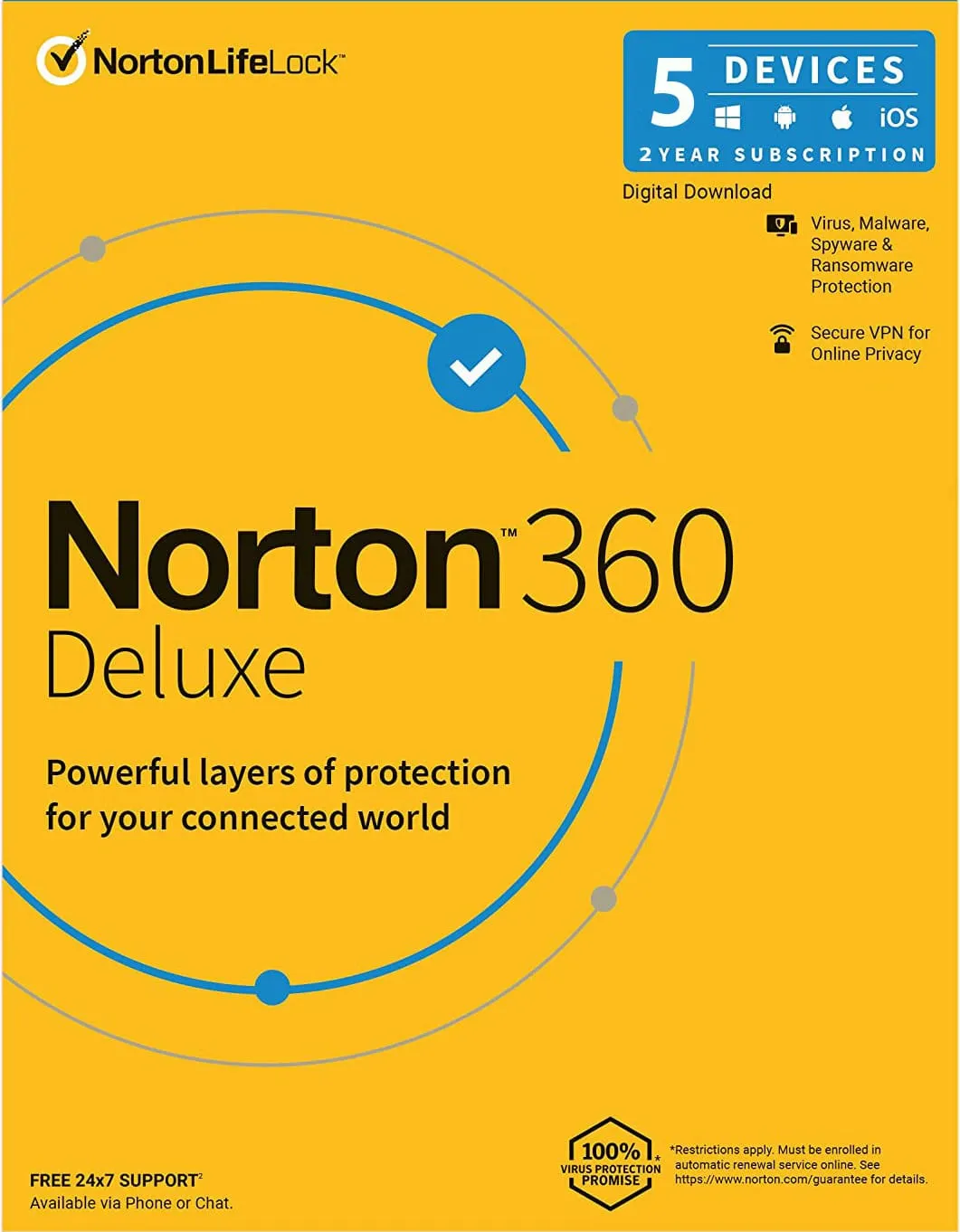 Norton 360 Deluxe 5 Devices 2 Year Windows/Mac/Android/iOS (Email Delivery) (Global Code) — NexoKey Maroc
