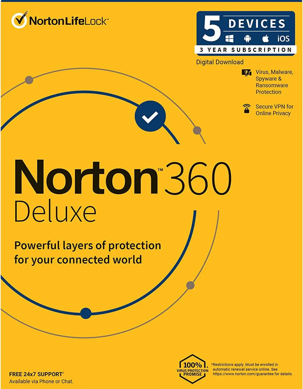 Norton 360 Deluxe 5 Devices 3 Year Windows/Mac/Android/iOS (Email Delivery) (Global Code) — NexoKey Maroc
