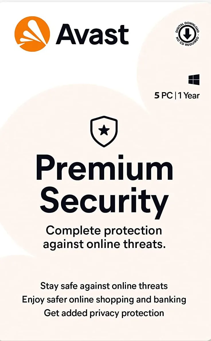 Avast Premium Security 5 Devices 1 Year Windows/Mac/Android/iOS (Email Delivery) (Global Code) — NexoKey Maroc