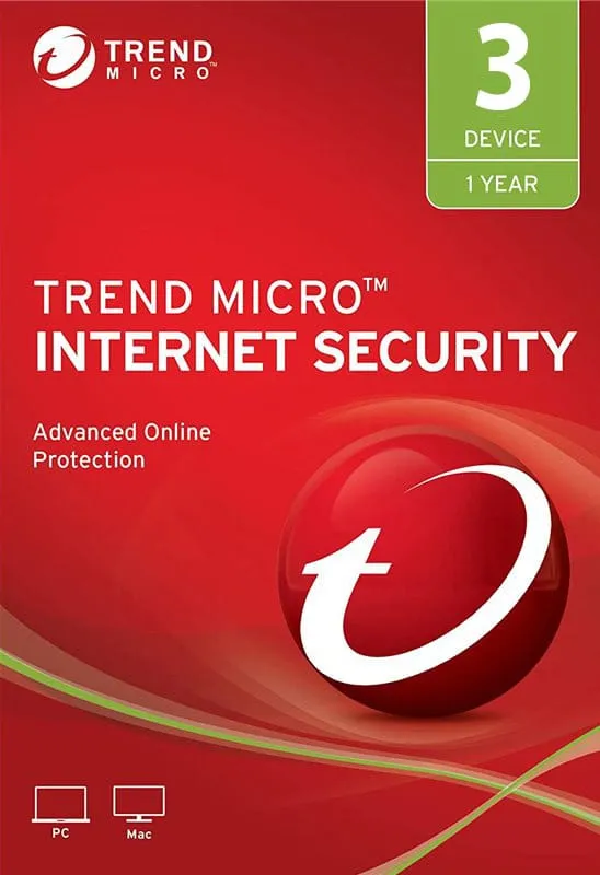 Trend Micro Internet Security 3 Devices 1 Year Windows/Mac/Android/iOS (Email Delivery) (Global Code)